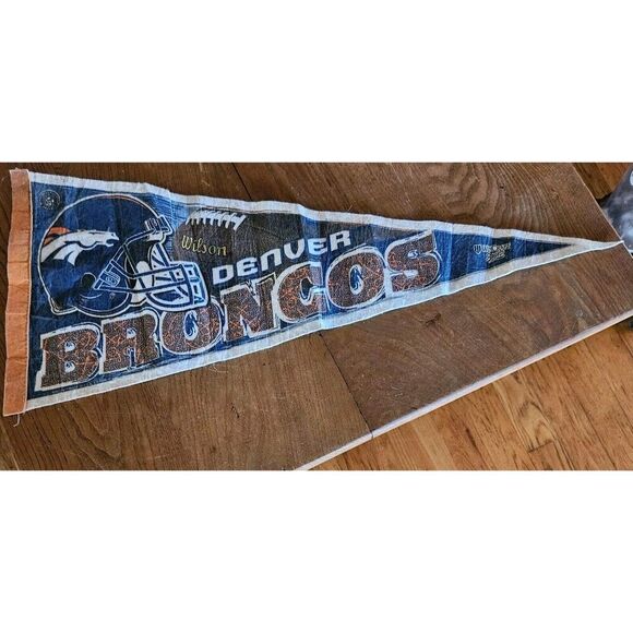 Vintage Wincraft Denver Broncos NFL Pennant Flag Banner 1990's Full Size Fair - Picture 1 of 6
